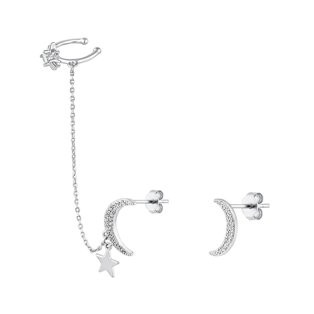 PENDIENTES ASIMÉTRICOS DE PLATA DARA