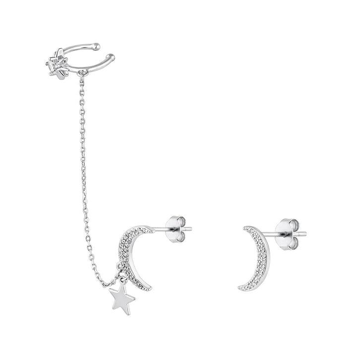 PENDIENTES ASIMÉTRICOS DE PLATA DARA