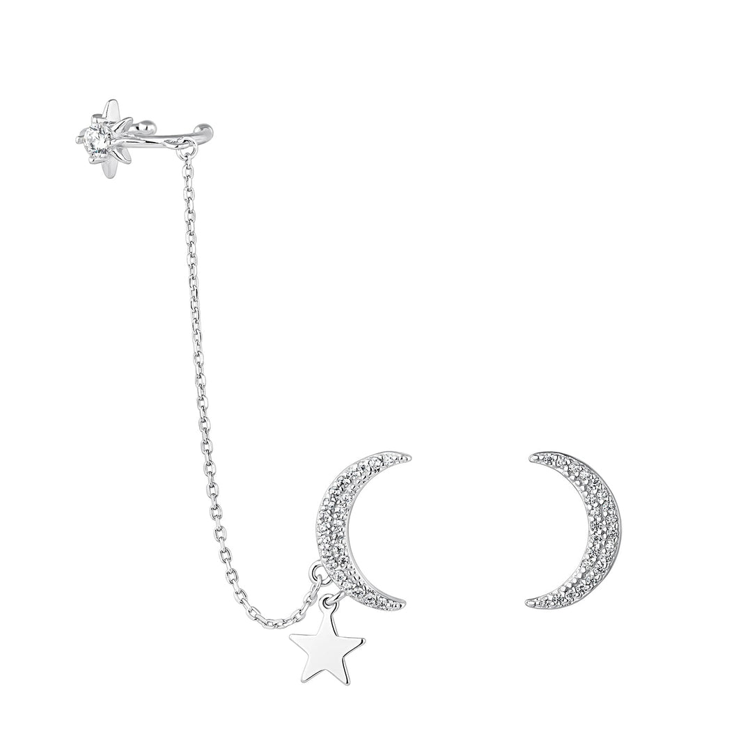 PENDIENTES ASIMÉTRICOS DE PLATA DARA