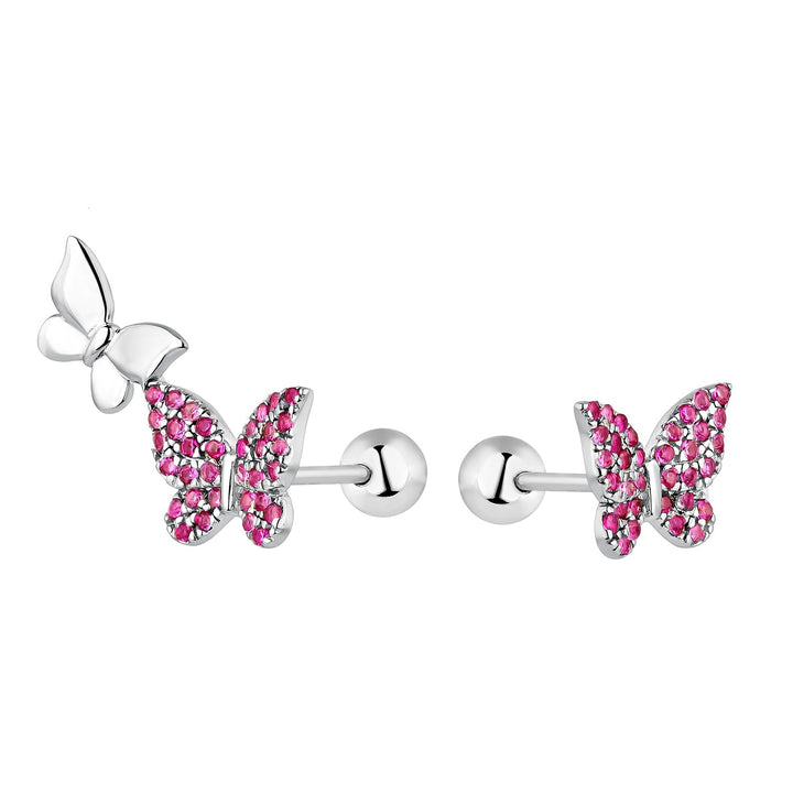 PENDIENTES ASIMÉTRICOS DE PLATA BUTTERFLIES