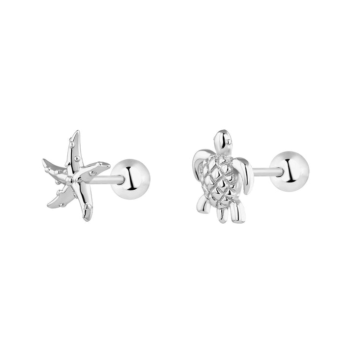 PENDIENTES ASIMÉTRICOS DE PLATA PACIFICO