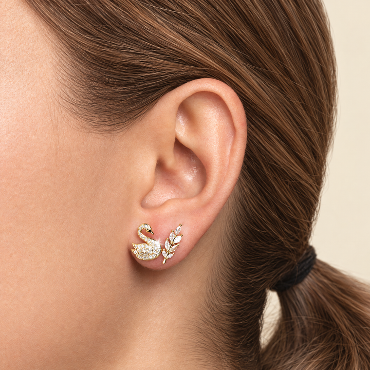 PENDIENTES ASIMÉTRICOS CYGNE ET PLUME