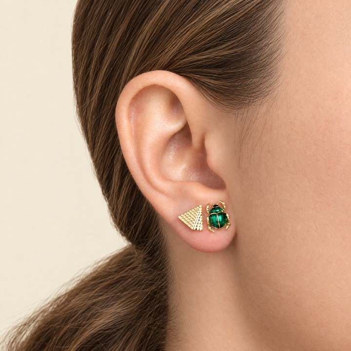PENDIENTES ASIMÉTRICOS SCARABÉE ET PYRAMIDE