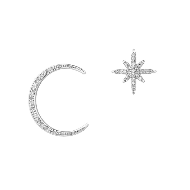 PENDIENTES ASIMÉTRICOS EN PLATA TO THE MOON &amp; BACK