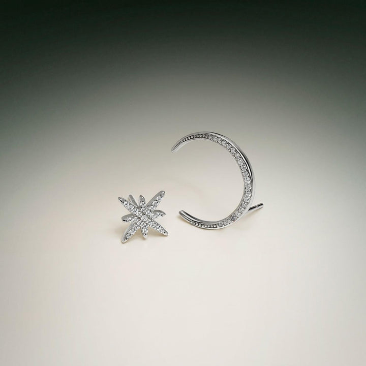 PENDIENTES ASIMÉTRICOS EN PLATA TO THE MOON &amp; BACK