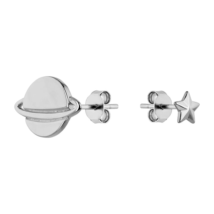 PENDIENTES ASIMÉTRICOS PLATA GALAXIER