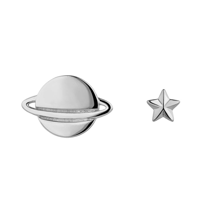 PENDIENTES ASIMÉTRICOS PLATA GALAXIER