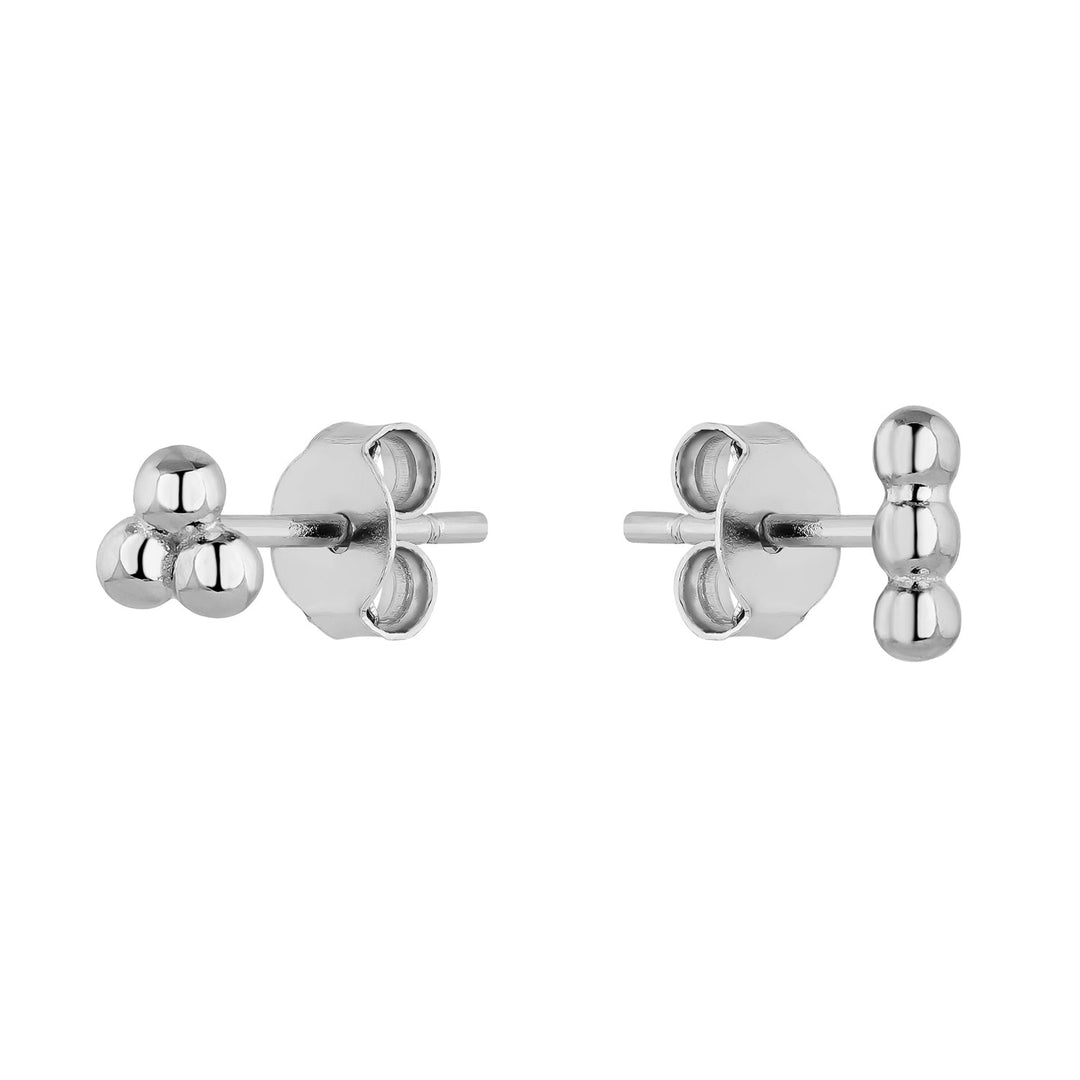 PENDIENTES ASIMÉTRICOS EN PLATA CAVIAR