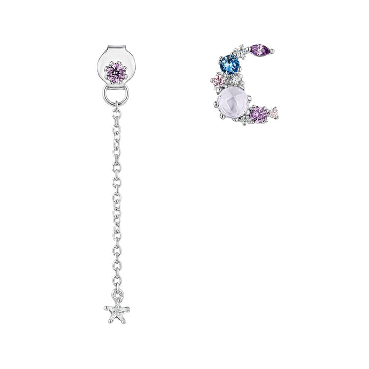 PENDIENTES ASIMÉTRICOS DE PLATA CANDY-MOON
