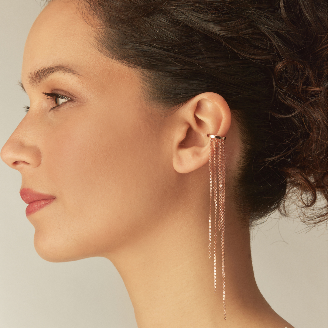 EAR CUFF ORO ROSA CASCADE