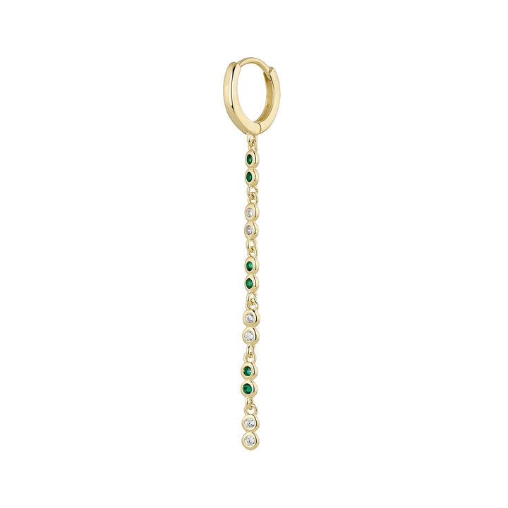 PENDIENTE PIERCING ARO ORO AMARILLO VERDE SEÑORITA