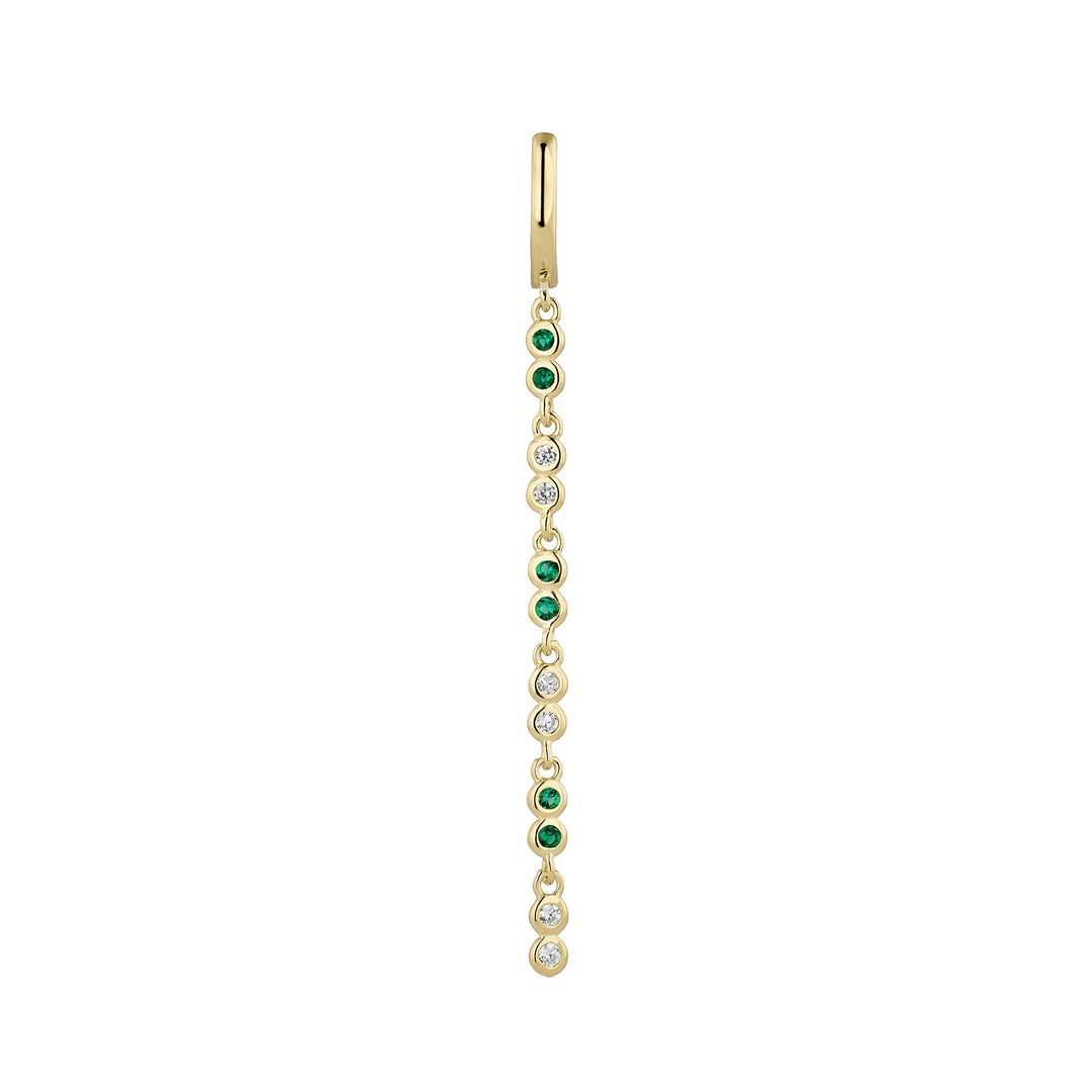PENDIENTE PIERCING ARO ORO AMARILLO VERDE SEÑORITA