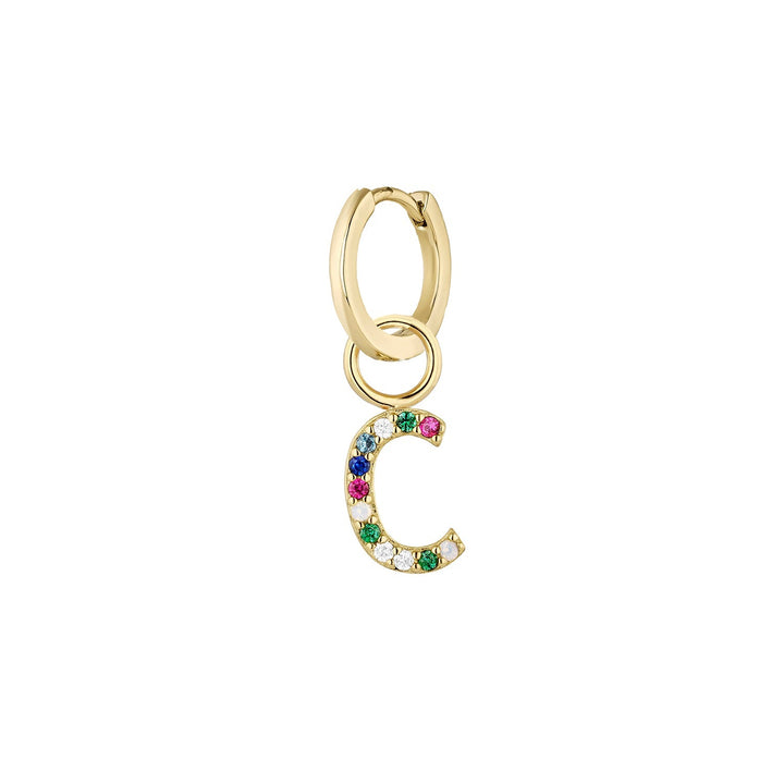 PENDIENTE PIERCING ARO GOLD ALPHABET C