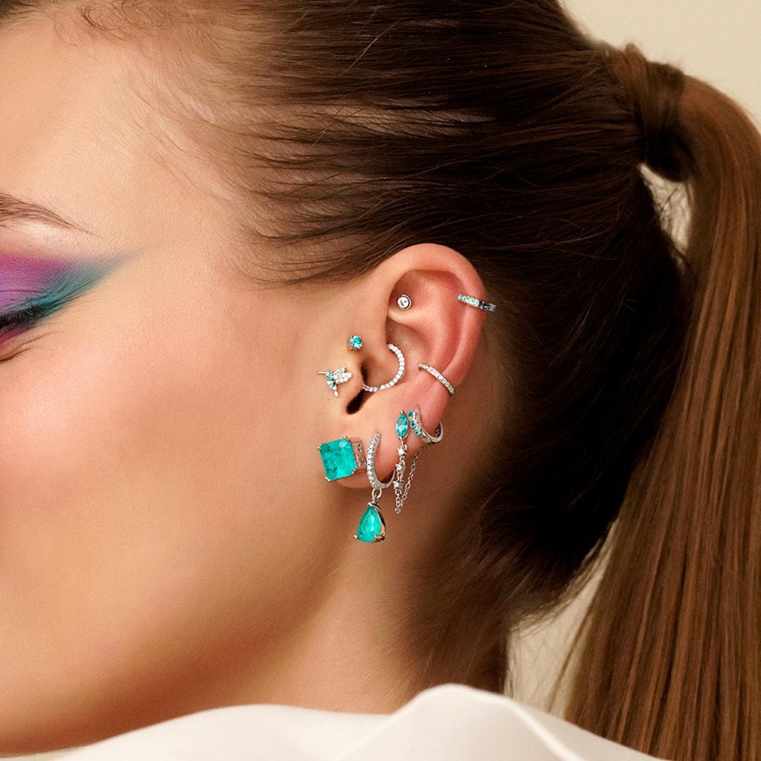 PENDIENTE PIERCING ARO BLUE LAGOON