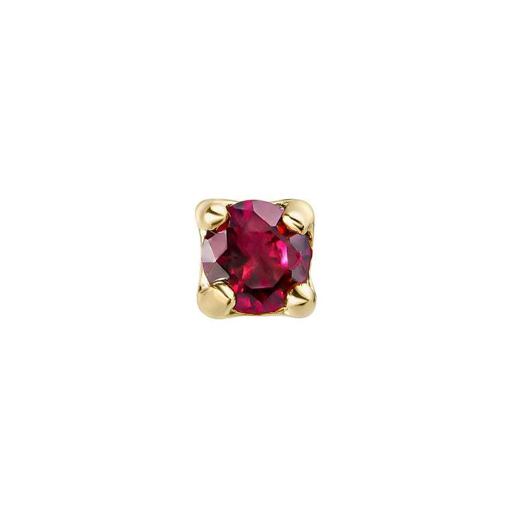 PENDIENTE PIERCING ORO AMARILLO GRANATE LUZ
