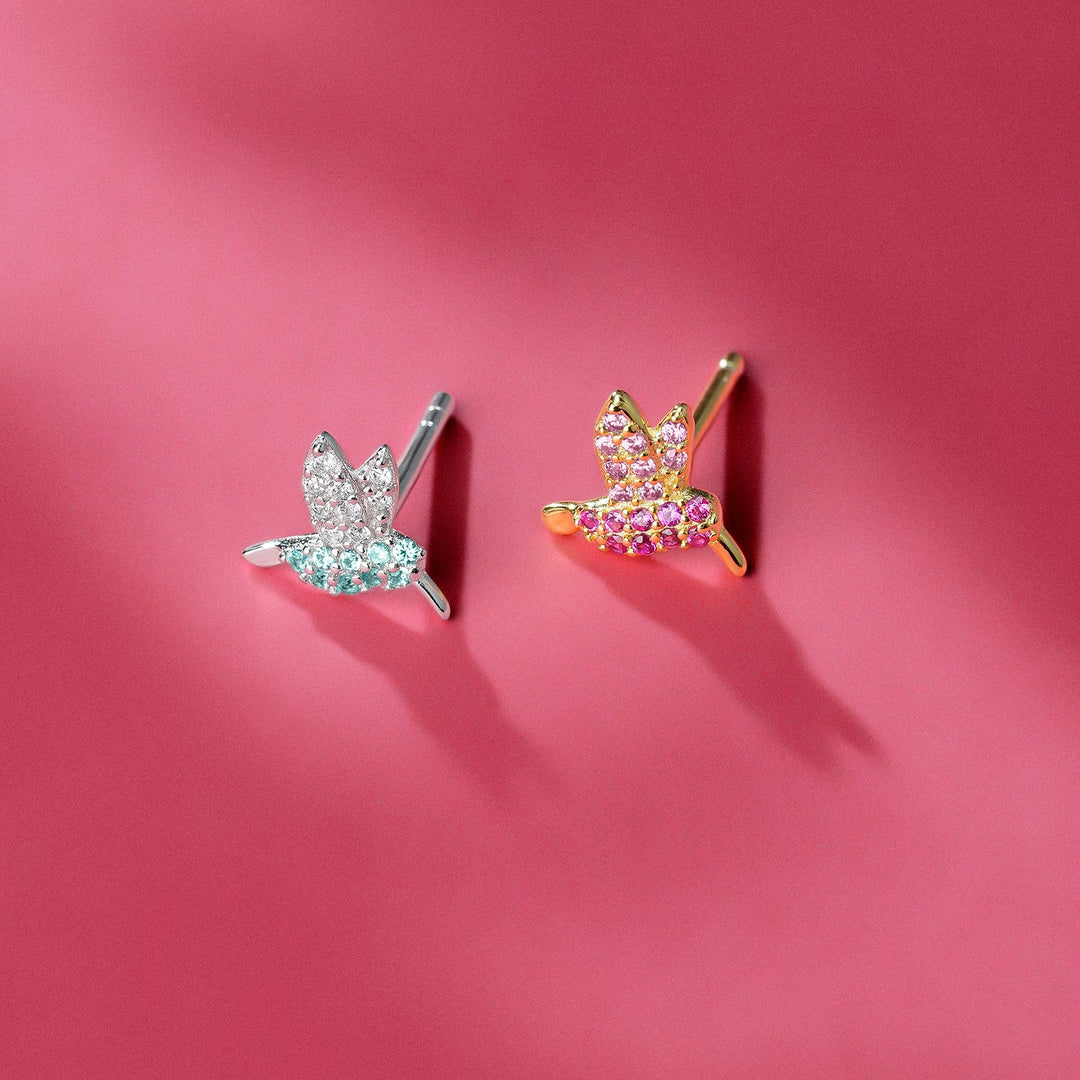 PENDIENTE PIERCING DE PLATA COLIBRÍ