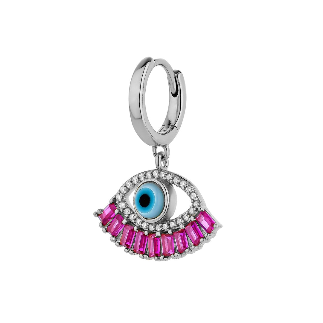 ORECCHINO PIERCING CERCHIO IN ARGENTO GREEK EVILEYE