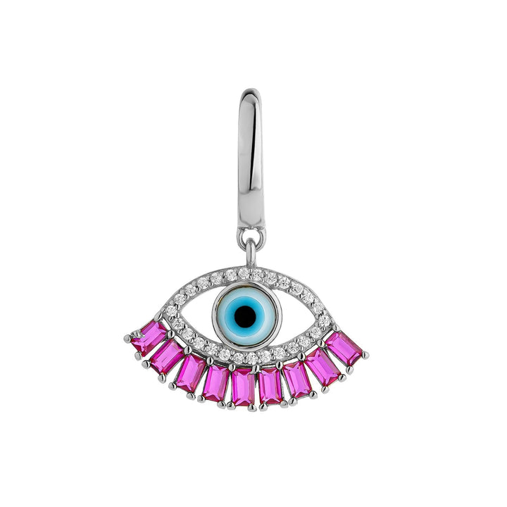 ORECCHINO PIERCING CERCHIO IN ARGENTO GREEK EVILEYE
