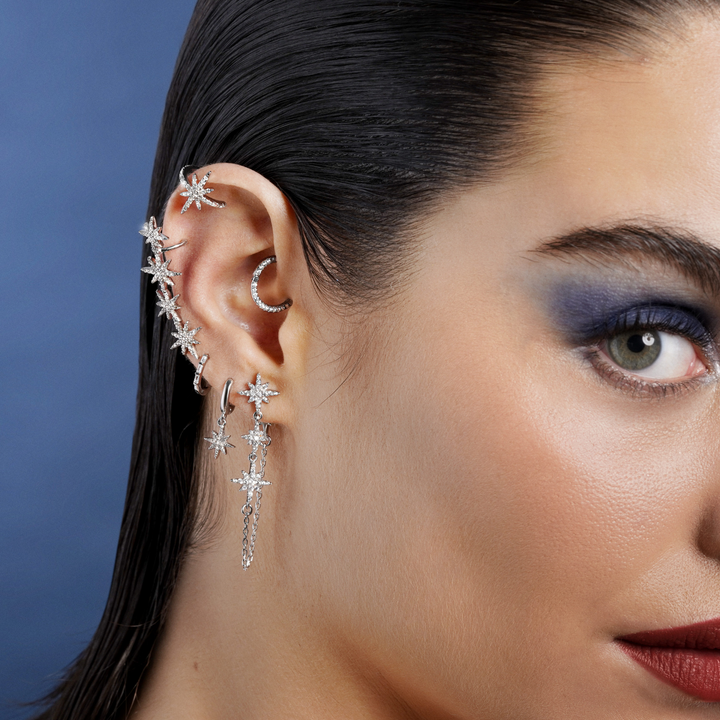 PENDIENTE PIERCING ARO DE PLATA PARADIS