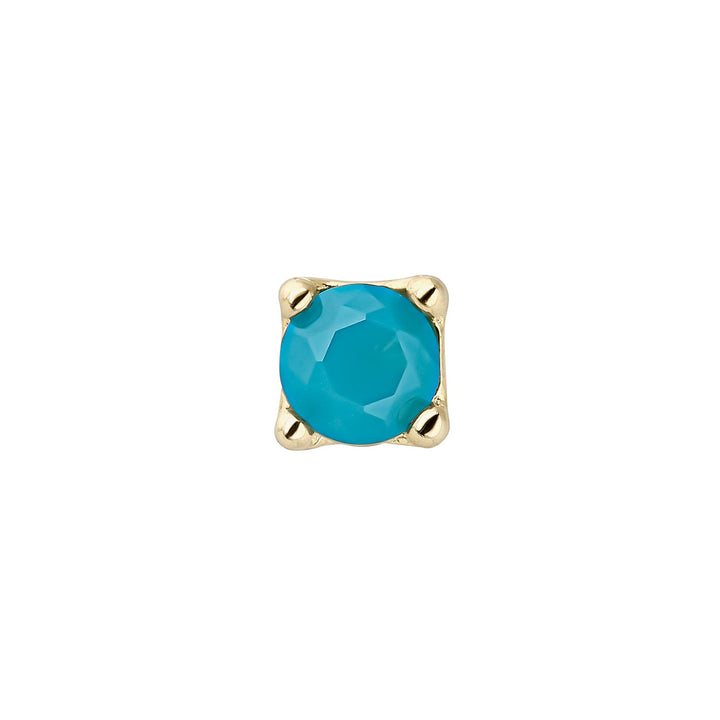 Orecchino piercing oro giallo amazonite Luz