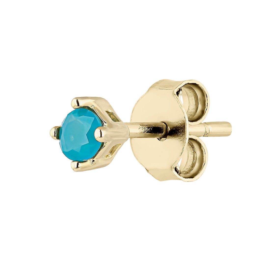 Orecchino piercing oro giallo amazonite Luz