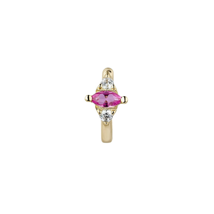 PENDIENTE PIERCING ARO ROSA LEENA