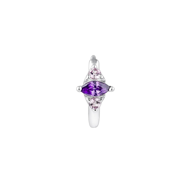 PENDIENTE PIERCING ARO DE PLATA LILA LEENA