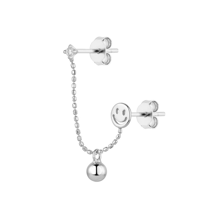 PENDIENTE PIERCING MÚLTIPLE DE PLATA SWEET SMILEY