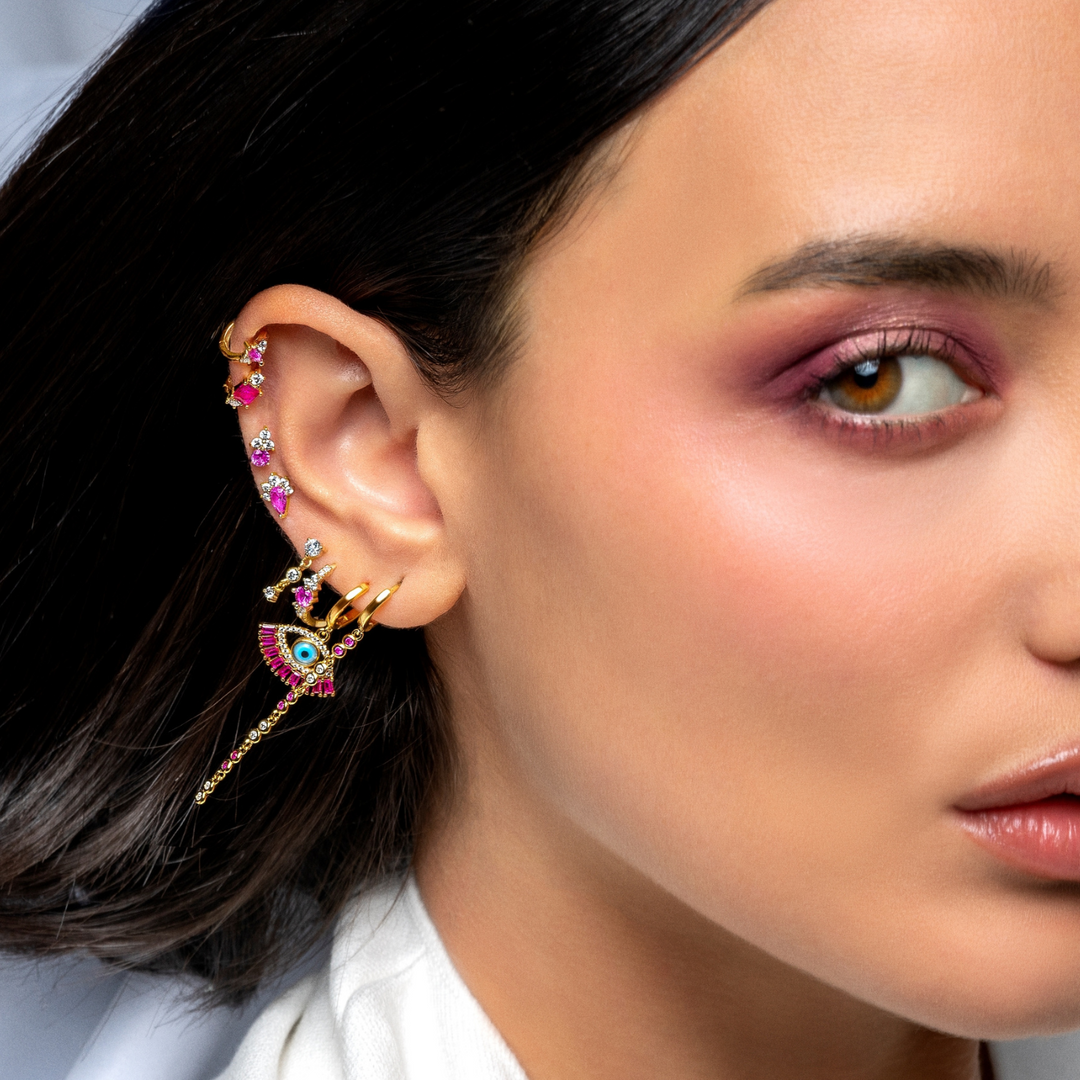 ORECCHINO PIERCING ROSA LOIDA