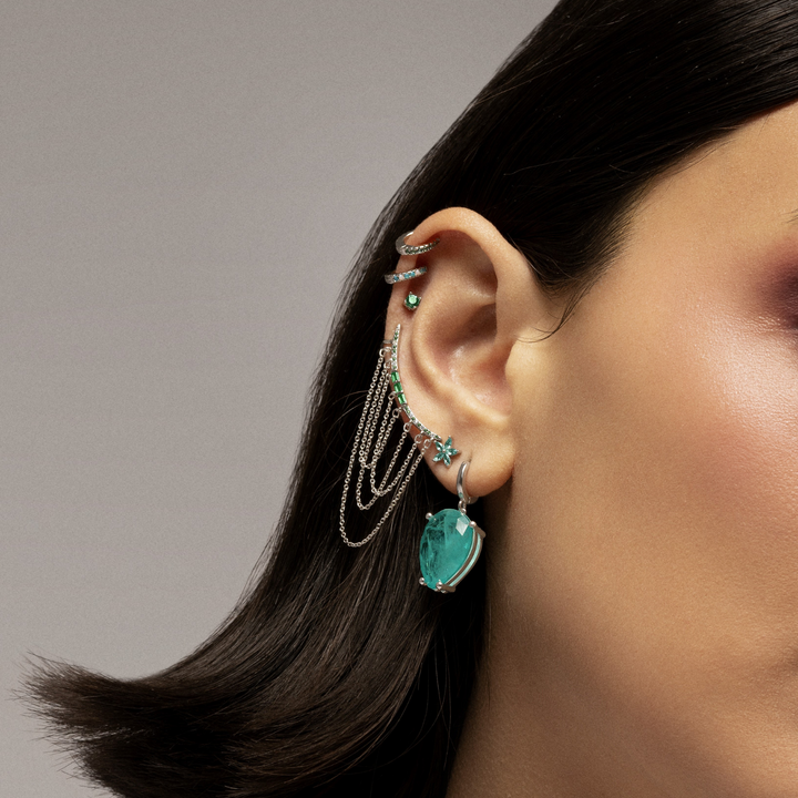 ORECCHINO PIERCING IN ARGENTO BLU CALENDULA
