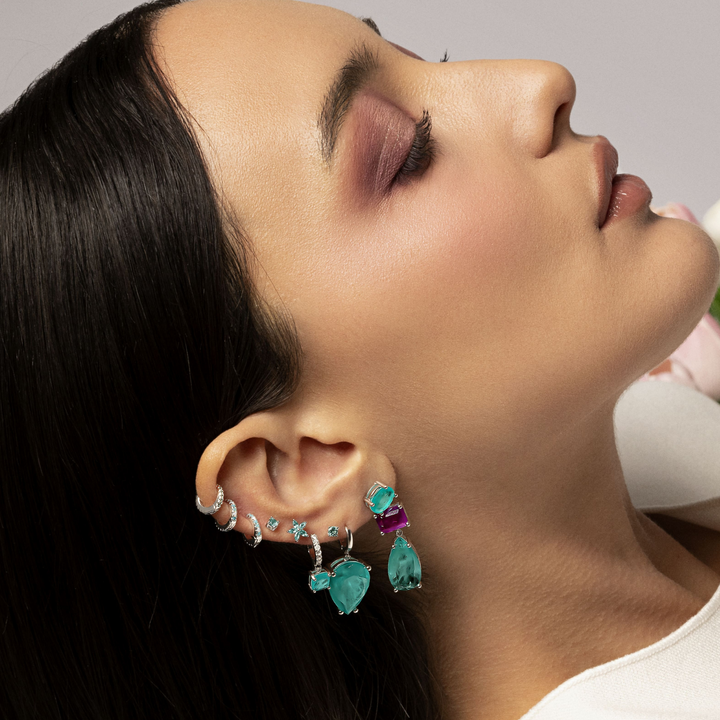PENDIENTE PIERCING ARO DE PLATA LAVANYA