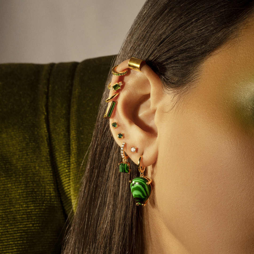 PENDIENTE PIERCING ARO VERDE LAVANYA