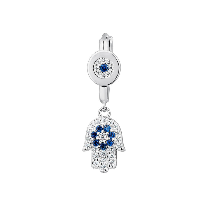 ORECCHINO PIERCING CERCHIO IN ARGENTO HAMSA
