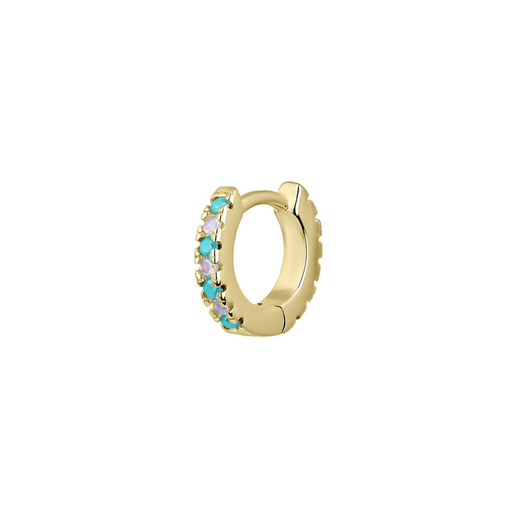PENDIENTE PIERCING ARO ORO AMAZONITA SOPHIE