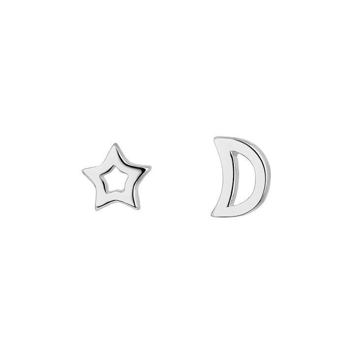 PENDIENTES ASIMÉTRICOS DE PLATA LUNE ET ÉTOILE