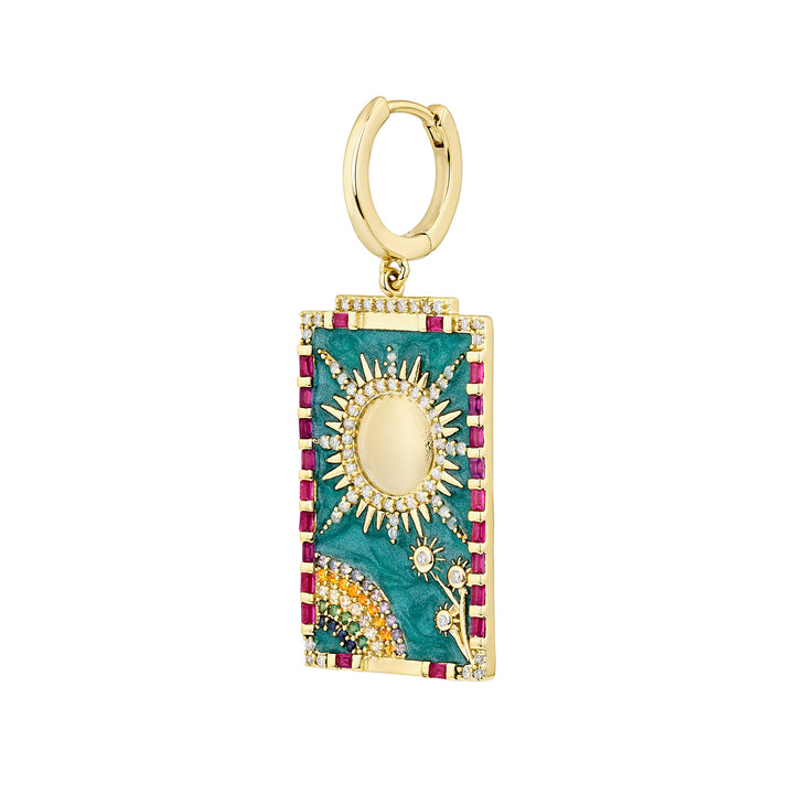 PENDIENTE PIERCING ARO CARTAS TAROT EL-SOL