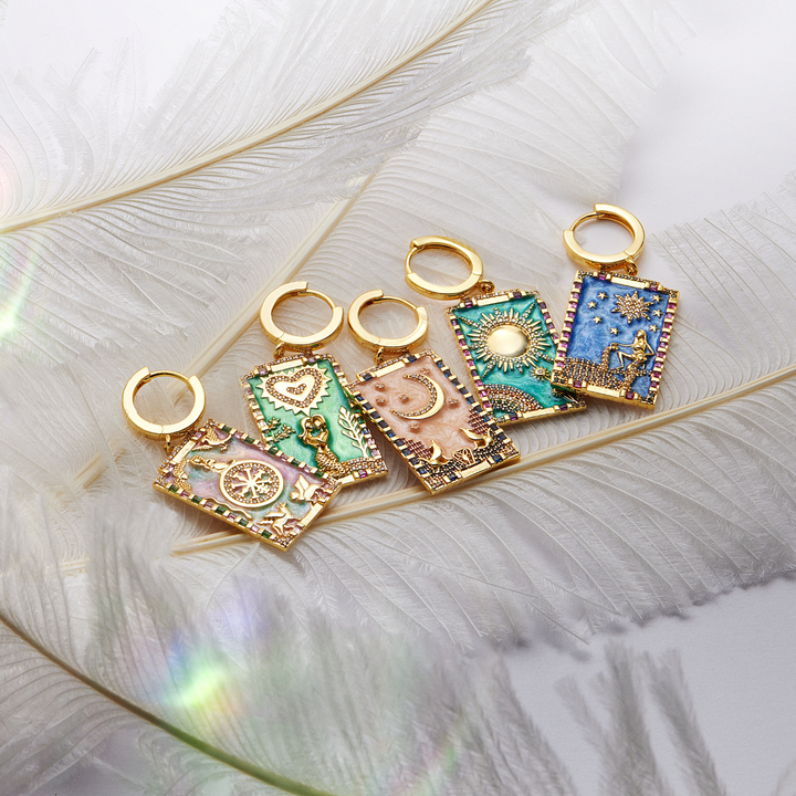 PENDIENTE PIERCING ARO CARTAS TAROT EL-SOL