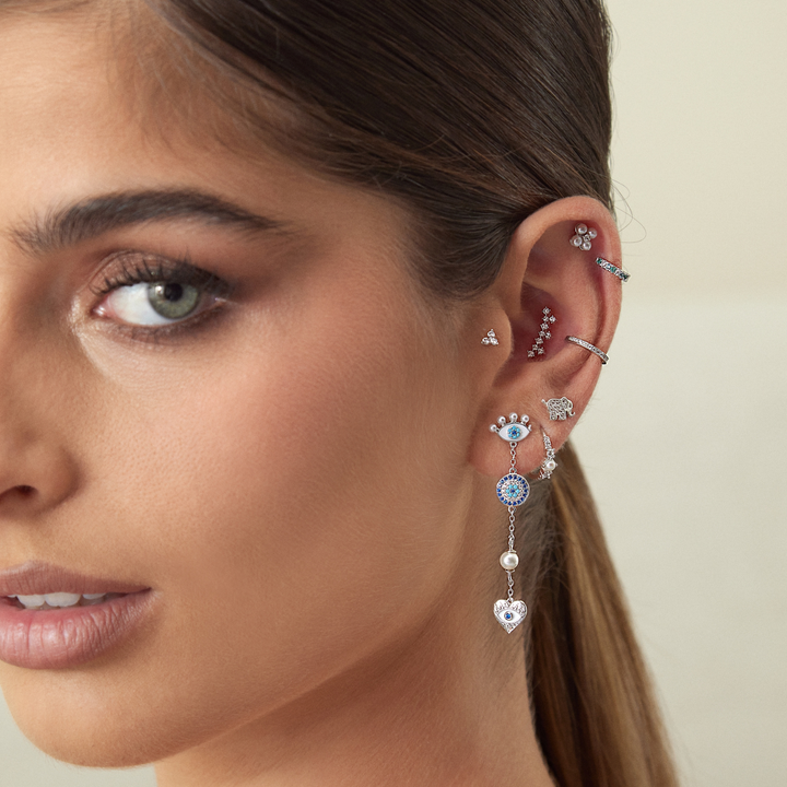 PENDIENTE PIERCING DE PLATA COSMIC-PROTECTION