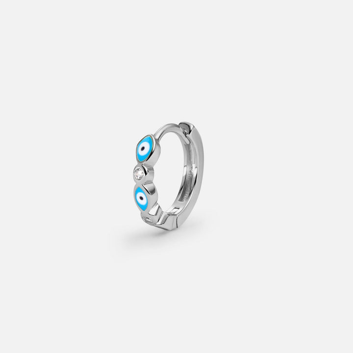 PENDIENTE PIERCING ARO PLATA BLUE EYE PROTECTION