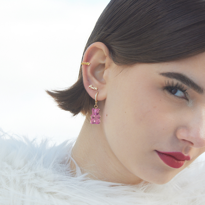 PENDIENTE PIERCING ARO ROSA SUGAR BEAR