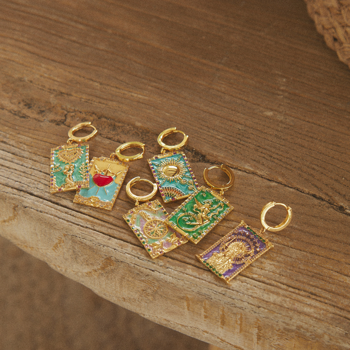 PENDIENTE PIERCING ARO TAROT TRES DE ESPADAS
