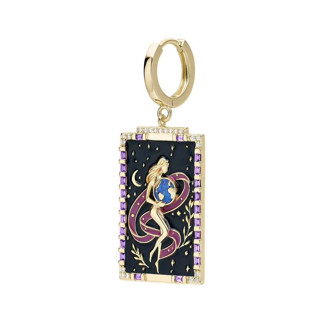 PENDIENTE PIERCING ARO TAROT EL MUNDO