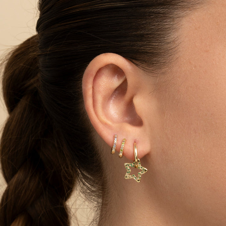 PENDIENTE PIERCING ARO GREEN  ISSEY