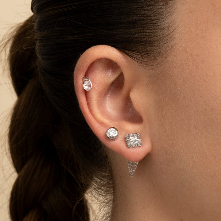 PENDIENTE PIERCING SILVER OBELISK