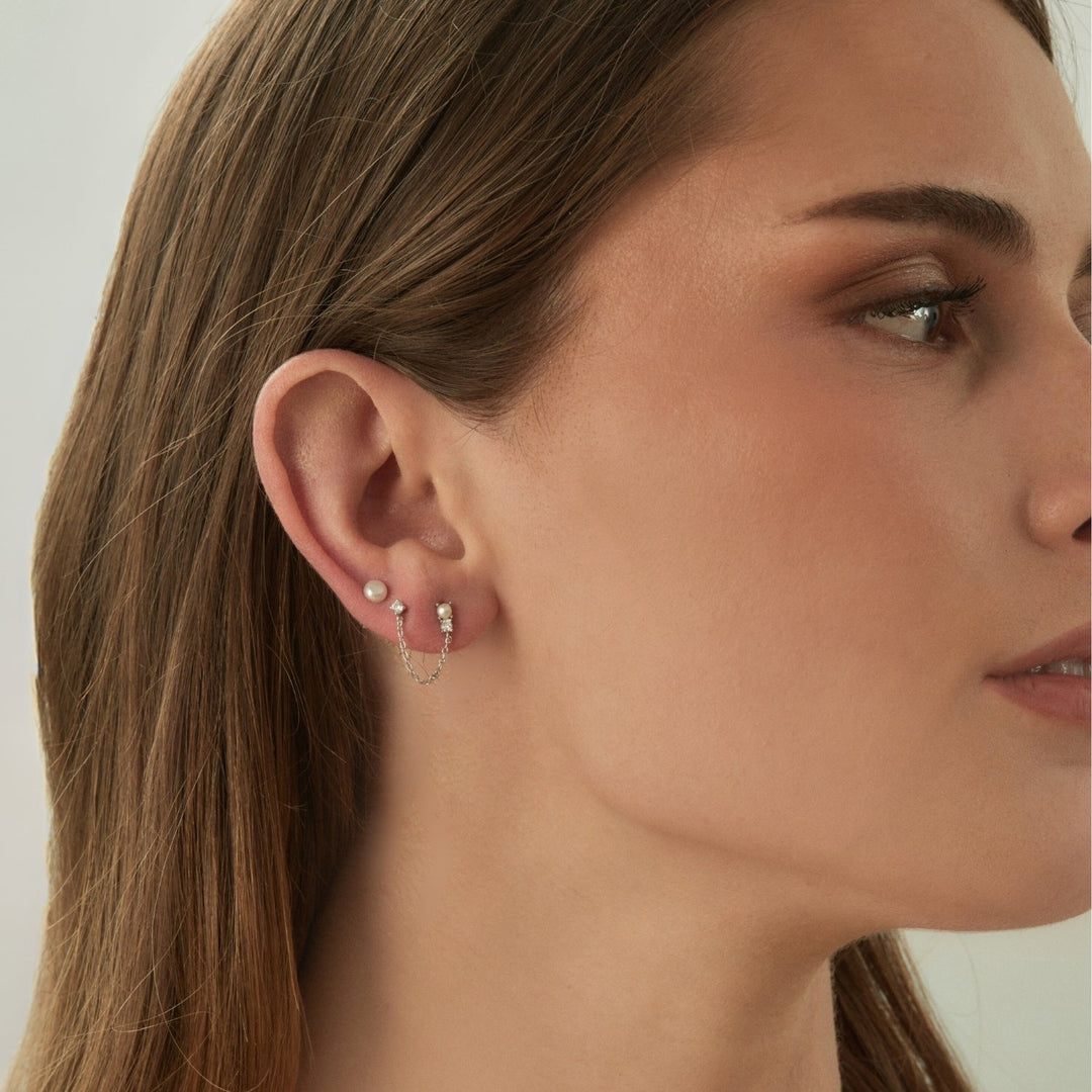 ORECCHINO PIERCING IN ARGENTO PETIT PERLE