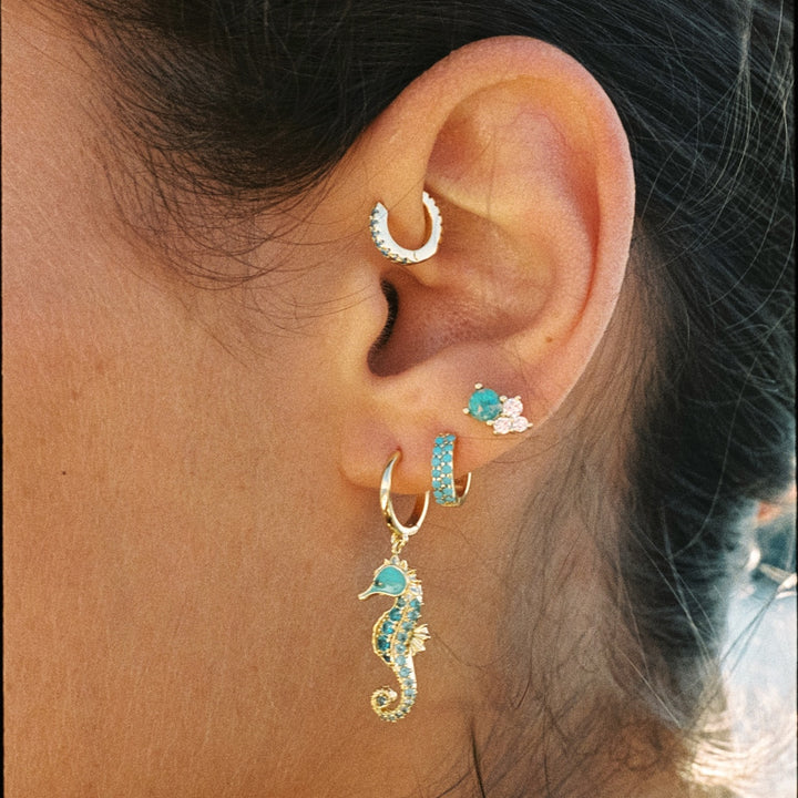 MOSAIK AQUA SEEPFERDCHEN CREOLEN-PIERCING