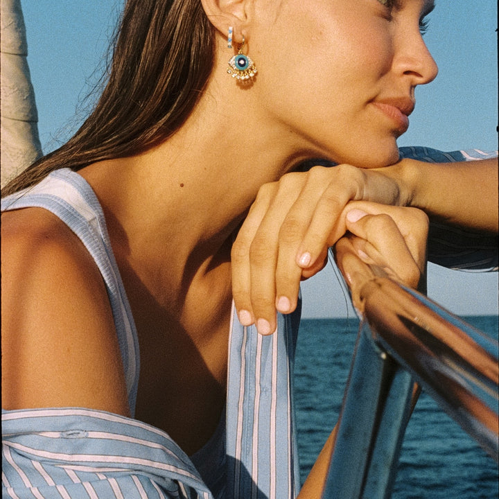 PENDIENTE PIERCING CREOLEN MOSAÏQUE AQUA POWER BÖSSES AUGE
