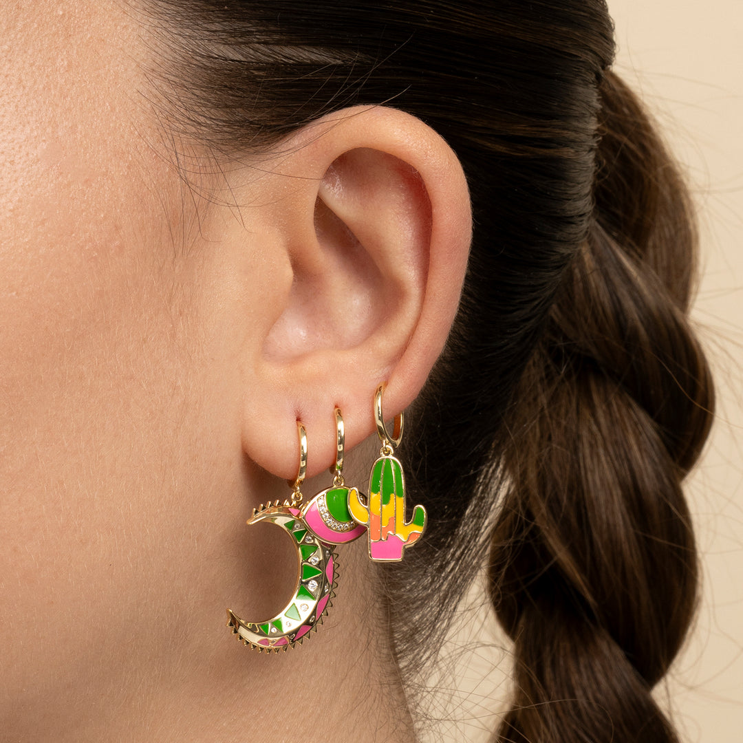 PENDIENTE PIERCING ARO MOSAÏQUE CACTUS