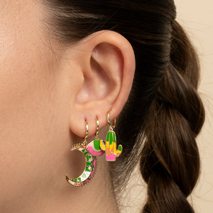 PENDIENTE PIERCING ARO MOSAÏQUE CACTUS