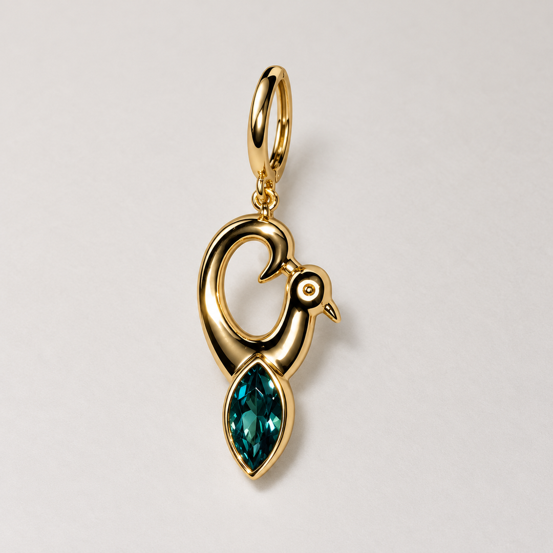 PENDIENTE PIERCING ARO PETROL SANKOFA